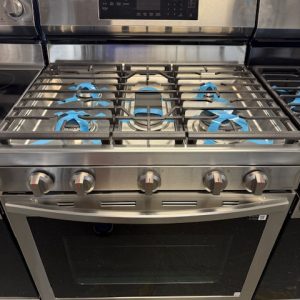 Samsung 30" 5 Burners 6cu.ft. Air Fry Convection Oven Freestanding Smart Gas Range (Fingerprint Resistant Stainless Steel)